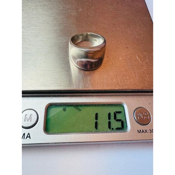 Estate Modernist Sterling Silver 925 Wide Sculptural Band Ring - Picture 11 of 11